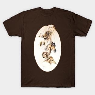 Camel, Arabian horse and Saluki. T-Shirt